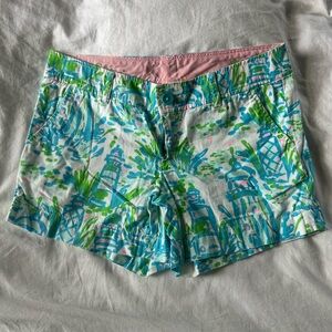 Lilly Pulitzer Blue and Green Lighthouse Women's Callahan Shorts